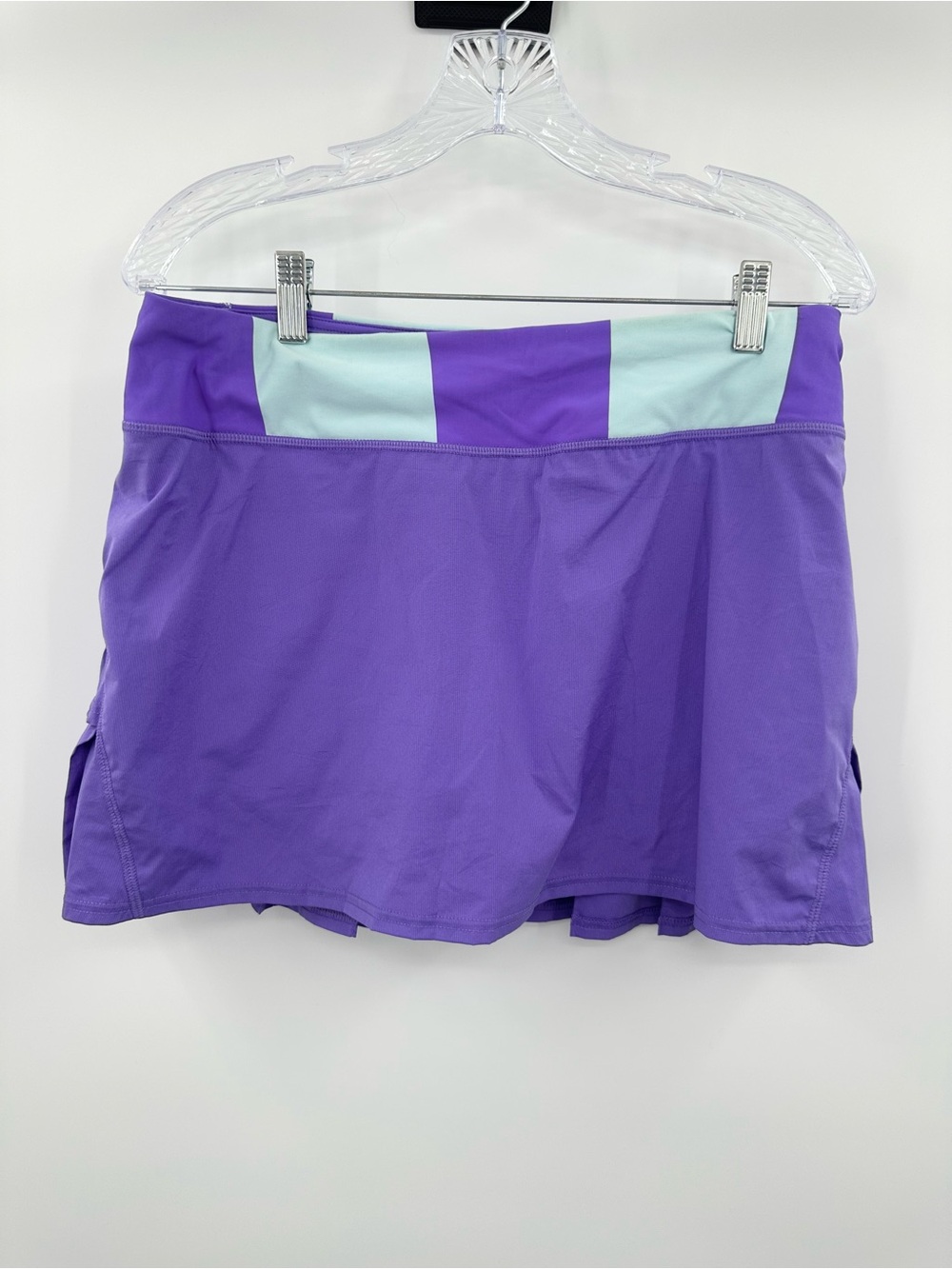 Lululemon Women's Power Purple White Built-in Shorts Pace Setter Run Skirt 8Tall